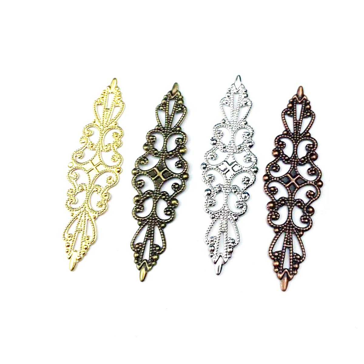 Embellishment Crafts - 200PCS Hollow Rhombus Charm Filigree Flower