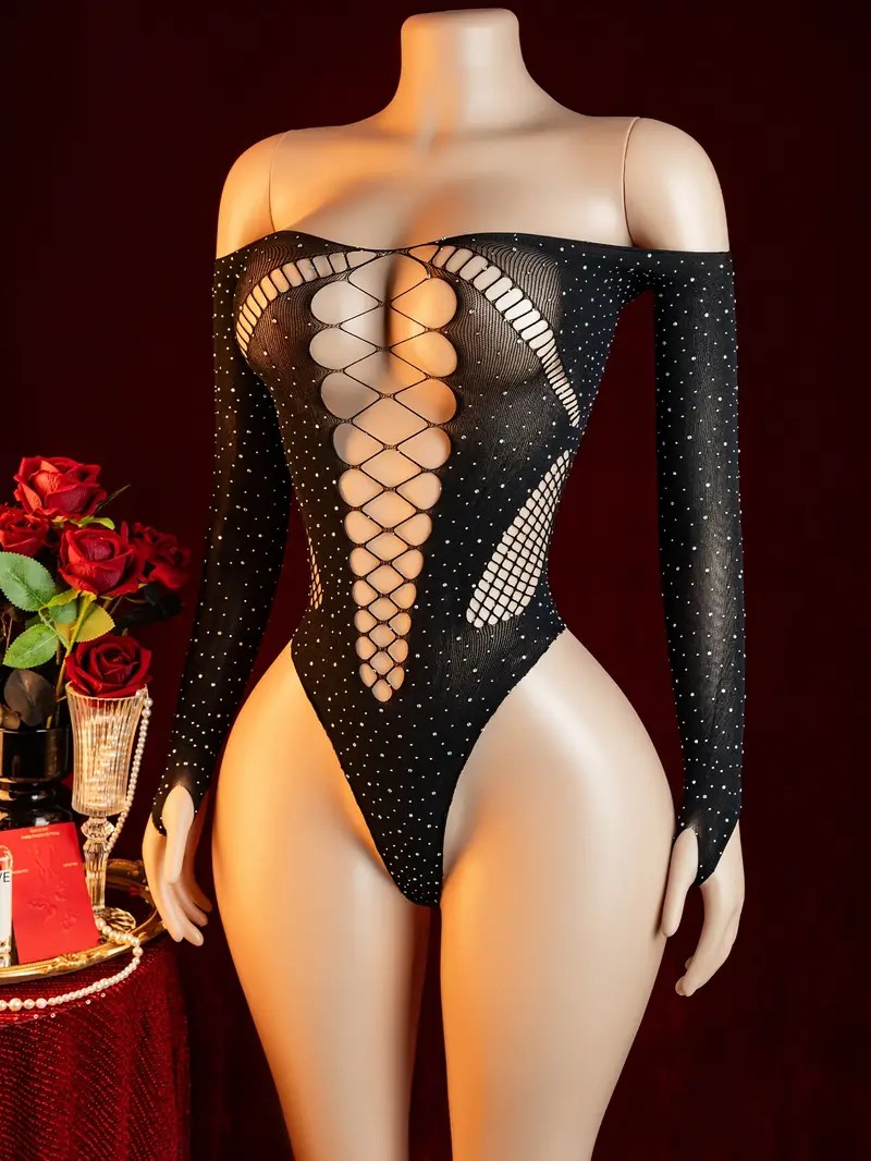 Rhinestone Fishnet Hollow Baby - огляд і ціна Crystal Mesh Fabric