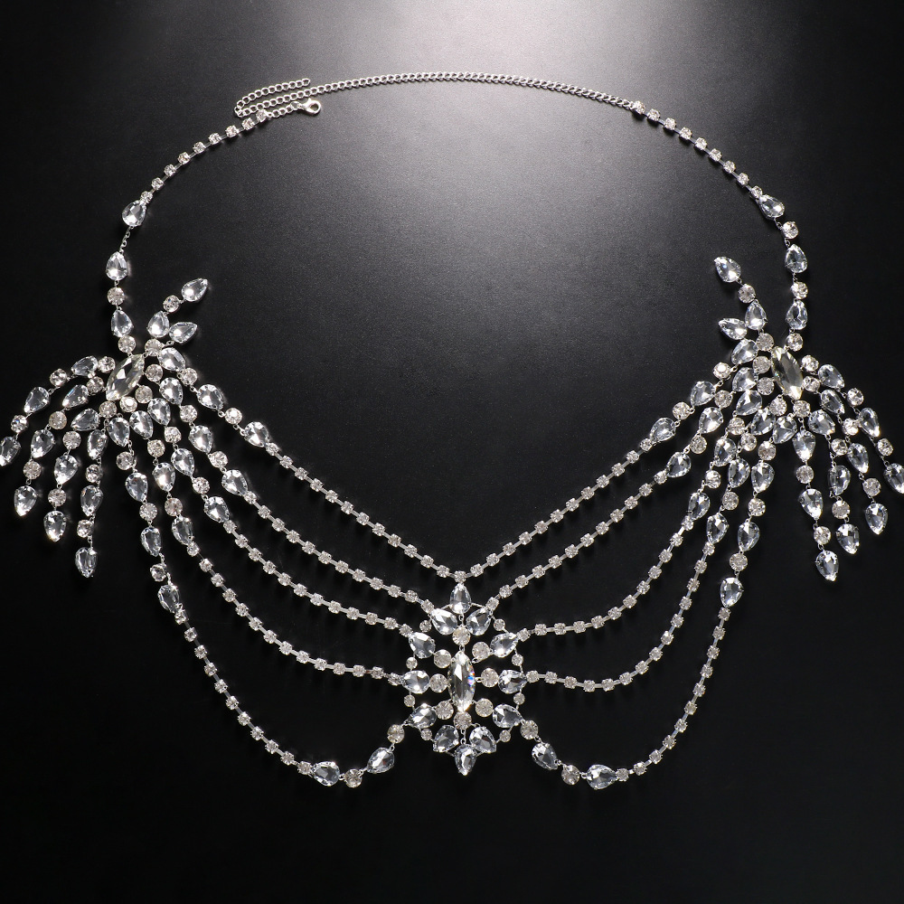 Boho Crystal Bridal Shoulder C - огляд і ціна Pearl Trim Chain