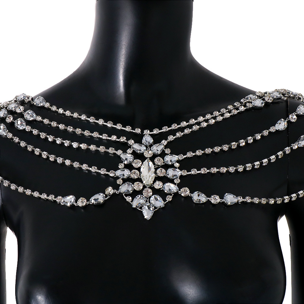 Boho Crystal Bridal Shoulder C - огляд і ціна Pearl Trim Chain