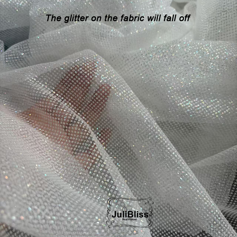 Shimmering White Glitter Tulle - огляд і ціна Sequin Fabric Panel