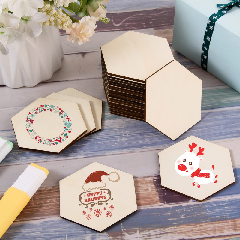 5cm Wooden Hexagon Blank Slice - огляд і ціна Embellish Craft