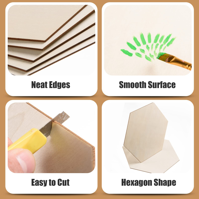 5cm Wooden Hexagon Blank Slice - огляд і ціна Embellish Craft