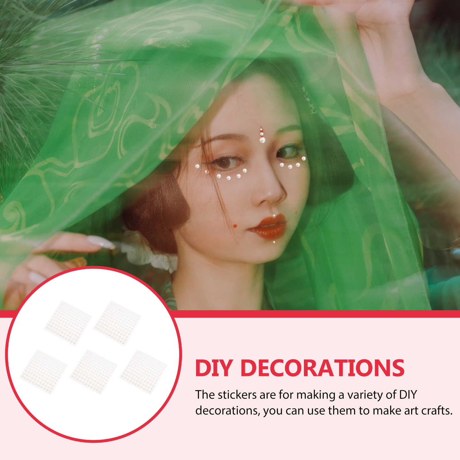 5Pcs Pearl Face Stickers Adhes - огляд і ціна Embellish Craft