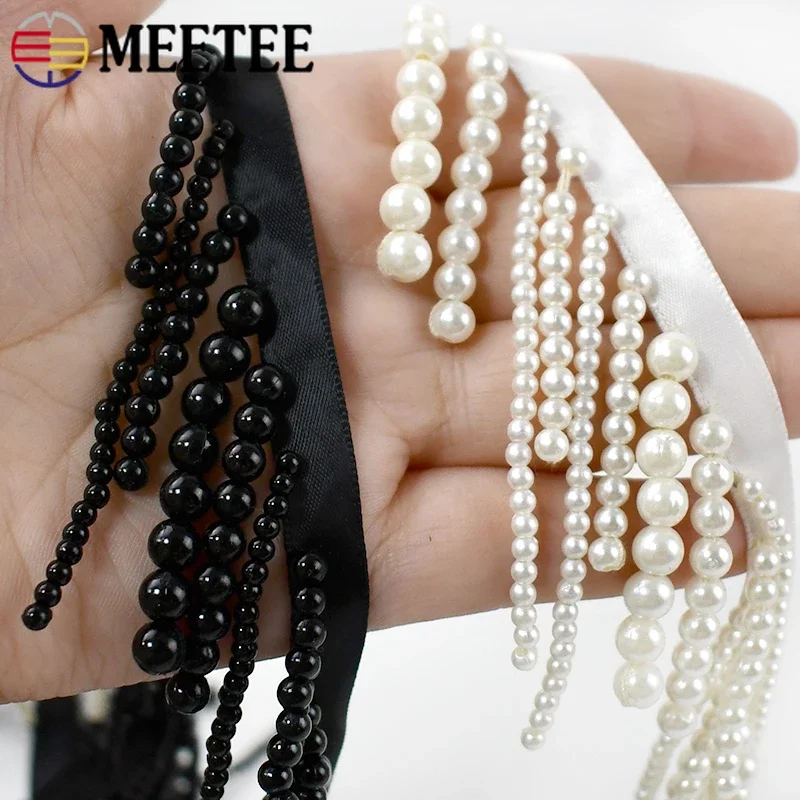 1/2Yards Pearl Beaded Tassel F - огляд і ціна Beaded Trim Fringe