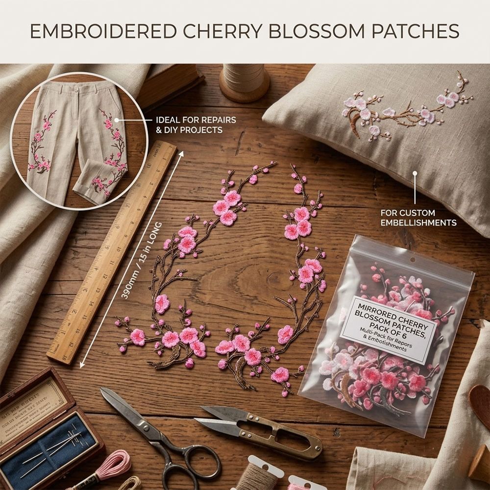 DIY Cherry Blossom Iron On Pat - огляд і ціна Applique Patch Flower