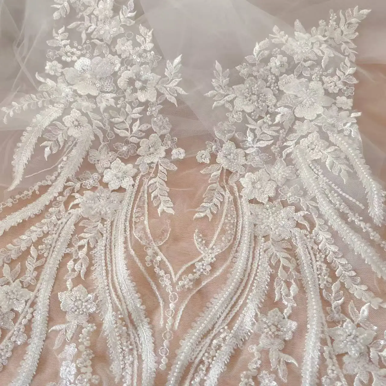 New Beaded Sequins Lace Mirror - огляд і ціна Applique Patch Flower