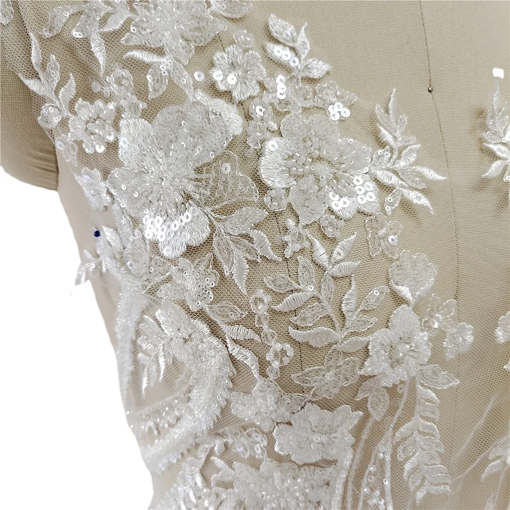 New Beaded Sequins Lace Mirror - огляд і ціна Applique Patch Flower