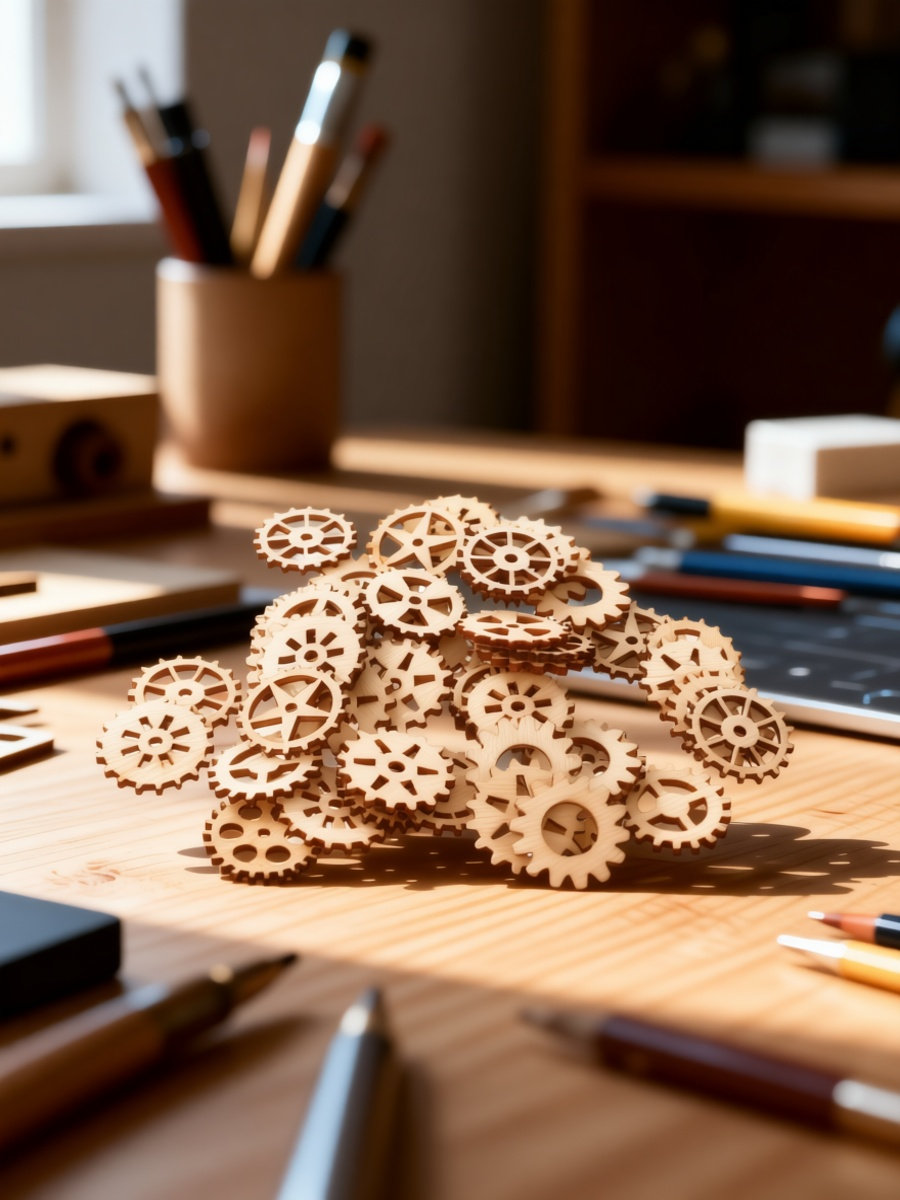100Pcs Wood Gear Craft Pieces  - огляд і ціна Embellish Craft