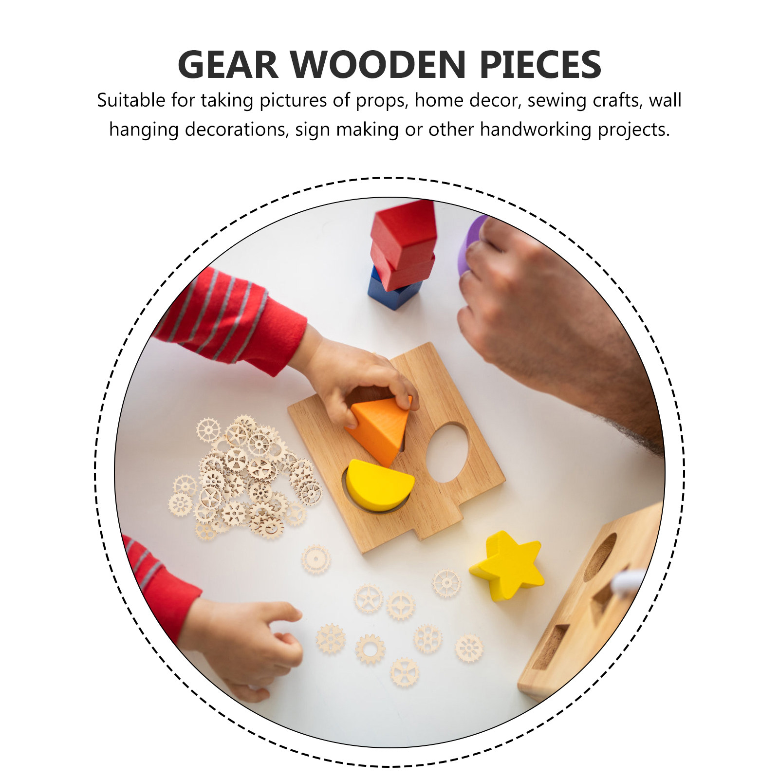 100Pcs Wood Gear Craft Pieces  - огляд і ціна Embellish Craft