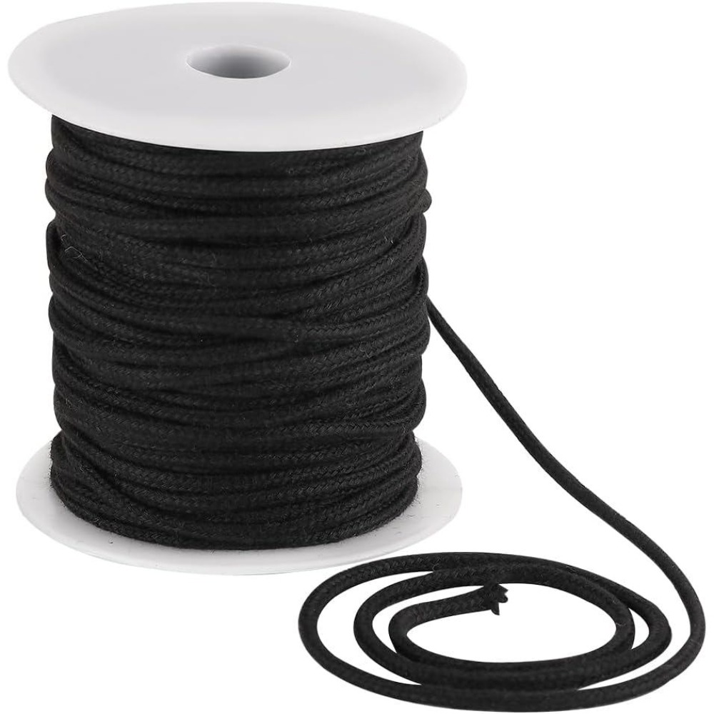 4mm 33 Yards Black Cotton Rope - огляд і ціна Cord Trim Twisted