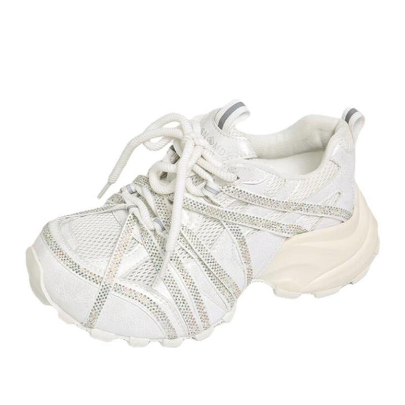 7CM Chunky Sneakers Women Casu - огляд і ціна Crystal Mesh Fabric